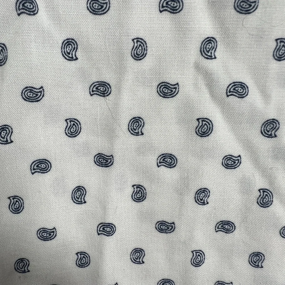 Banana Republic‎ Shirt Mens XL Extra Large White Geometric Button Up Slim Fit